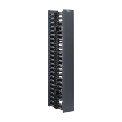 PANDUIT Organizador Vertical NetRunner, Doble (Frontal y Posterior), Para Rack Abierto de 45 Unidades, 4.9in de Ancho, Color Negro MOD: WMPV45E