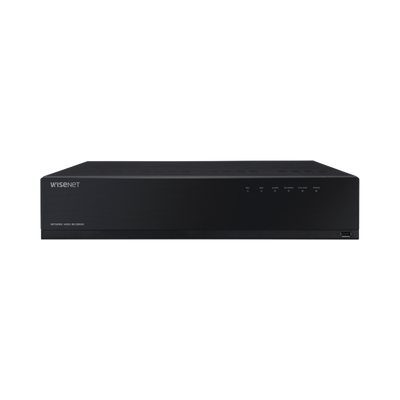 Hanwha Techwin Wisenet NVR de 12 Megapíxel con Wisenet Wave Embebido / Incluye 4 Licencias / 8TB Incluidos / 16 canales / 16 puertos PoE+ / H.265 & WiseStream / E/S de alarma MOD: WRN-1610S-8TB