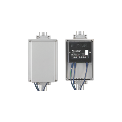 NETONIX Kit Switch WISP PoE pasivo 6 puertos Gigabit, entrada PoE 37-53 Vcc + gabinete para exterior IP65 MOD: WS6MINI-KIT
