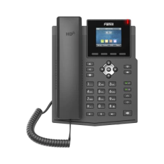 FANVIL Teléfono IP empresarial para 4 líneas SIP con pantalla LCD de 2.4 pulgadas a color, Opus y conferencia de 6 participantes, PoE. MOD: X3SPPRO