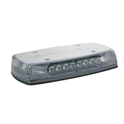 ECCO Mini Barra de Luces Ultra Brillante, color domo claro, LED ámbar/azul, Ideal para Seguridad Privada MOD: X5590CAB
