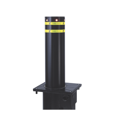 ACCESSPRO Pilona o Bolardo Neumático / 100% Acero, Pintura Negra para Exterior / Alta Velocidad / 275MM Diámetro MOD: XB-275-C