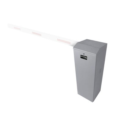 ACCESSPRO Barrera vehicular izquierda / Soporta brazo de hasta 5.5 m / Final de carrera ajustable por programación / Movimiento fluido / Diseño elegante color gris MOD: XBS-5000-L