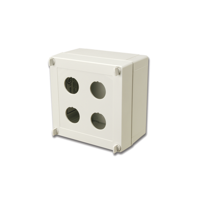 SIEMON Caja industrial de conexión (Ruggedized), de 4 puertos de cobre o fibra, con protección IP66/IP67 (NEMA 4X) MOD: X-IBOX-04