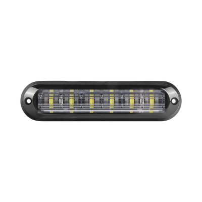 EPCOM INDUSTRIAL SIGNALING Luz Auxiliar Ultra Brillante IP67 de 6 LEDs, Color Rojo/Claro, con mica transparente y bisel negro MOD: XLT1835RW