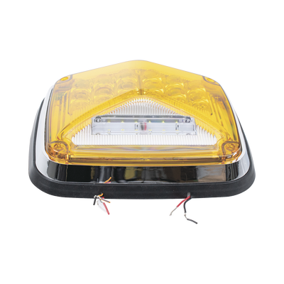 EPCOM INDUSTRIAL SIGNALING Luz de Advertencia de 8 X 6", Color Ámbar, Con Luz de Trabajo clara, Ideal para Ambulancias MOD: XLTE1755A