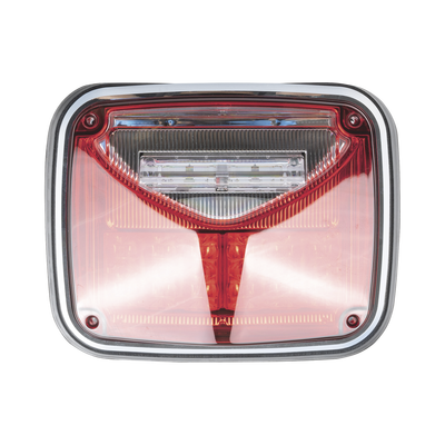 EPCOM INDUSTRIAL SIGNALING Luz de advertencia de 8 X 6", Color Rojo, Con Luz de Trabajo Clara, Ideal para Ambulancias MOD: XLTE1755R