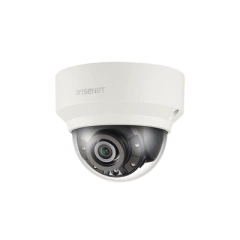Hanwha Techwin Wisenet Cámara IP Tipo Mini Domo Interior 5MP / Lente 7mm / IR 30M / WDR 120db / H.265 & WiseStream MOD: XND-8040R