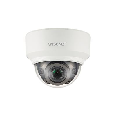 Hanwha Techwin Wisenet Cámara IP Tipo Domo Interior 5MP / Lente Motorizado 3.9 - 9.4mm / WDR 120db / IP66 / IK08 / H.265 & WiseStream MOD: XND-8080RV