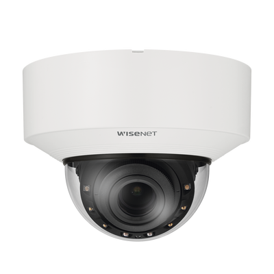 Hanwha Techwin Wisenet Cámara Domo IP Interior de 6MP con Inteligencia Artificial / Lente Motorizado de 4.4 a 9.3mm / P-Iris, WDR 120dB / Ranura SD MOD: XND-C8083RV