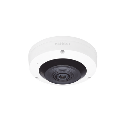 Hanwha Techwin Wisenet Fisheye IP Interior 6 Megapixel / WDR 120dB / IR 15m / PTZ Digital 8X / Video Analíticos Avanzados / Entrada y Salida de Audio y Alarma XNF-8010RW
