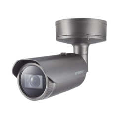 Hanwha Techwin Wisenet Cámara IP Tipo Bala IP de 5MP, Antivandálica, Lente Motorizado de 3,7 a 9,4 mm, Soporta Memoria SD, Día/Noche (ICR) y WDR (120 dB) MOD: XNO-8080R