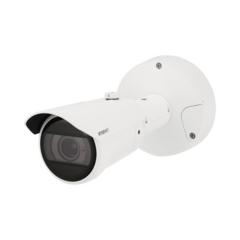 Hanwha Techwin Wisenet Camara Bala IP 6MP con IA / Lente Motorizado 4.4 a 9.3mm / WDR 120dB / H.265 / RanuraSD / Protección IP67 IK10 NEMA4X /IR 40m MOD: XNO-C8083R