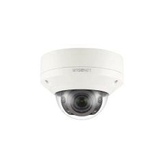 Hanwha Techwin Wisenet Cámara IP Tipo Domo Antivandálico 5MP / Lente Motorizado 3.9-9.4mm / IR 50M / WDR 120db / H.265 & WiseStream MOD: XNV-8080R