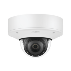Hanwha Techwin Wisenet Cámara IP Domo Exterior Antivandálica 5MP / Fácil Instalación / Lente Motorizado 3.9-9.4mm / IR 50M / WDR 120db / H.265 & WiseStream MOD: XNV-8081R