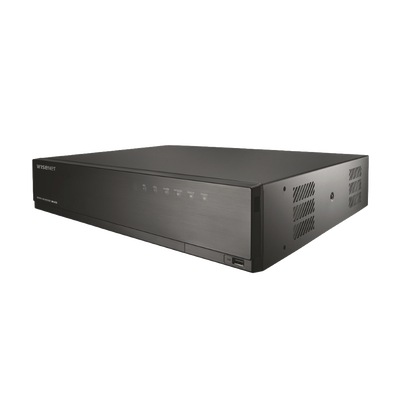 Hanwha Techwin Wisenet NVR 12 Megapíxel / 16 canales / 16 puertos PoE+ / H.265 & WiseStream / Entradas y Salidas de Alarma XRN-1610S
