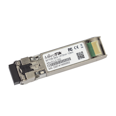MIKROTIK Transceptor MiniGbic XSFP+ 1G/10G/25G LC Duplex para fibra Mono Modo 10 Kms MOD: XS+31LC10D