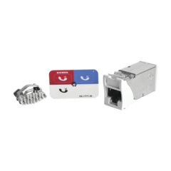 SIEMON Jack Z-MAX Cat5e, Blindado, Montaje híbrido en Placa de Pared (Plano y Angulado), Color Blanco MOD: Z5-S02