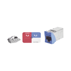SIEMON Jack Z-MAX Cat5e, Blindado, Montaje híbrido en Placa de Pared (Plano y Angulado), Color Azul, Versión Bulk (Sin Empaque Individual) MOD: Z5-S06B