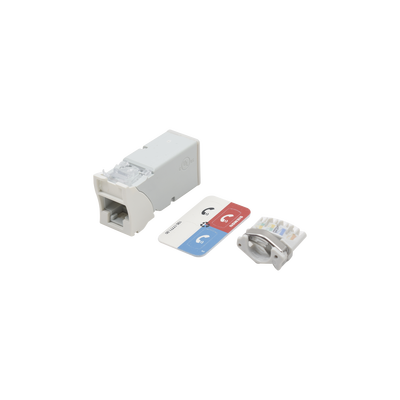 SIEMON Jack Z-MAX Cat6A, UTP, Montaje híbrido en Placa de Pared (Plano y Angulado), Color Blanco, Versión Bulk (Sin Empaque Individual) MOD: Z6A-02B