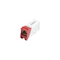 SIEMON Jack Z-MAX Cat6A, UTP, Montaje híbrido en Placa de Pared (Plano y Angulado), Color Rojo MOD: Z6A-03