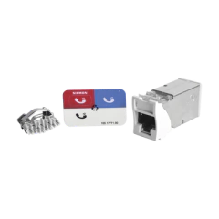 SIEMON Jack Z-MAX Cat6A, Blindado, Montaje híbrido en Placa de Pared (Plano y Angulado), Color Blanco MOD: Z6A-S02