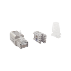 SIEMON Plug RJ45 Cat6A Blindado, Terminación en Campo, Compatible con Todas las Categorías, Sin Clip Protector de Seguro MOD: ZP1-6AS-00S