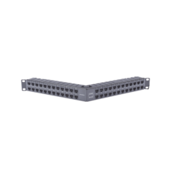 SIEMON Patch Panel Z-MAX de 48 puertos, Blindado, Modular (vacío), Angulado, 1UR MOD: ZS-PNLA-U48E