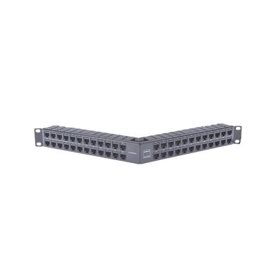 SIEMON Patch Panel Z-MAX de 48 puertos, Blindado, Modular (vacío), Angulado, 1UR MOD: ZS-PNLA-U48E