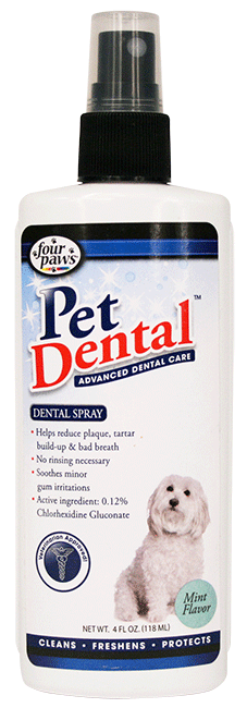 FOUR PAWNS SPRAY DENTAL P/PERRO QUITA PLACA Y SARRO 120 Ml/4 Oz.