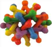 PELOTA DE NUDOS DE GOMA 7.8 CM (72)