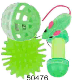 JUGUETE PARA GATO 2 KIT 4 PZAS LIMÓN (144)