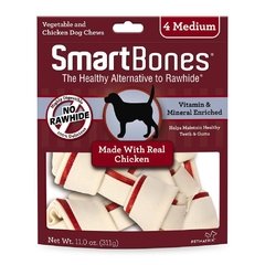 SMARTBONES RAZAS MEDIANAS HUESOS DE POLLO 4 PZAS (311 GR).- Para Perros de Razas Medianas.