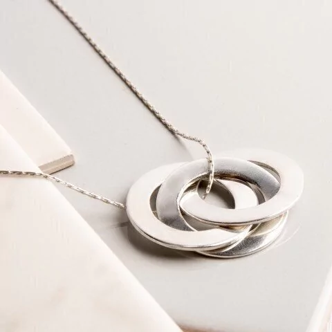 4 ARANDELAS ENTRELAZADAS PLATA 925 (sin cadena)