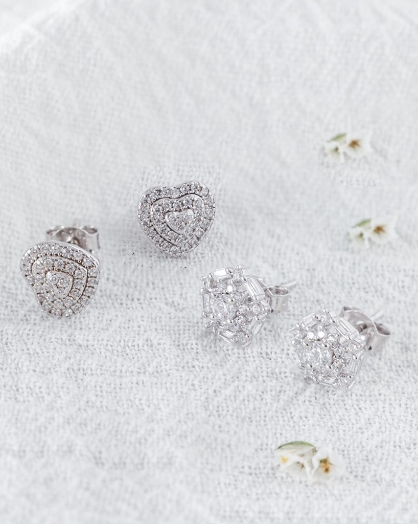 Mini aros Corazón & Flor