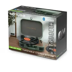 Tocadiscos Estéreo Bluetooth In & Out Muse MT-207 Formato Valija Verde en internet