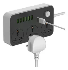 Zapatilla Ldnio 3 Tomas Universales, 6 Puertos Usb 25w Negro 2m en internet