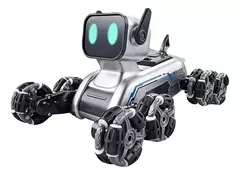 Perro Robot Acrobático Stunt Gris Oscuro - con control remoto, colores y musica