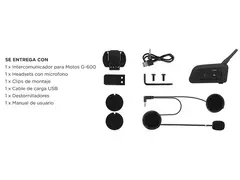 Imagen de Intercomunicador Bluetooth Gadnic G-600 para moto