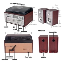 Tocadiscos Nuwa Tr-18cdsp Bandeja Vinilos Cassette Cd 9 En 1 - comprar online
