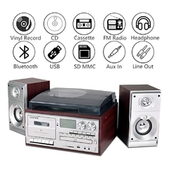 Tocadiscos Nuwa Tr-18cdsp Bandeja Vinilos Cassette Cd 9 En 1