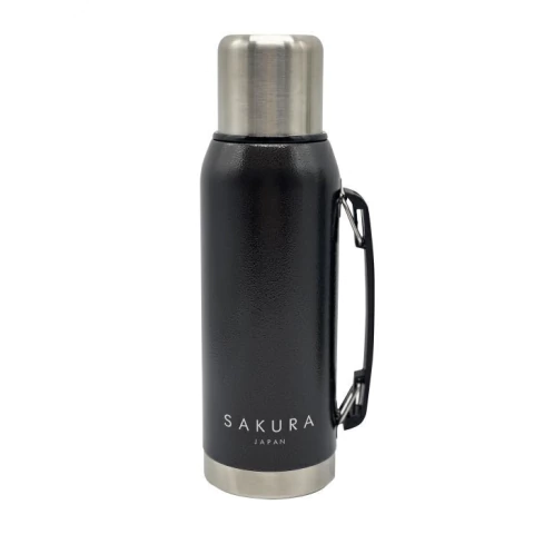 Termo Sakura Negro Acero Inox. 1 Lts. (26770B-B)