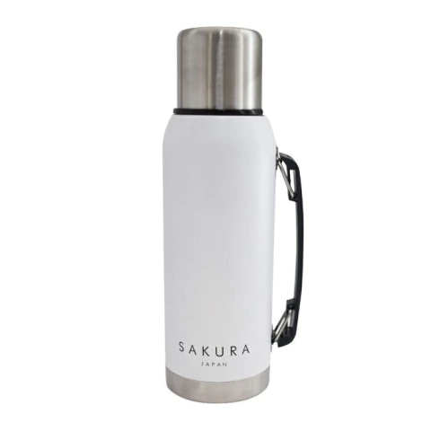 Termo Sakura Blanco Acero Inox. 1 Lts. (26770B-W)
