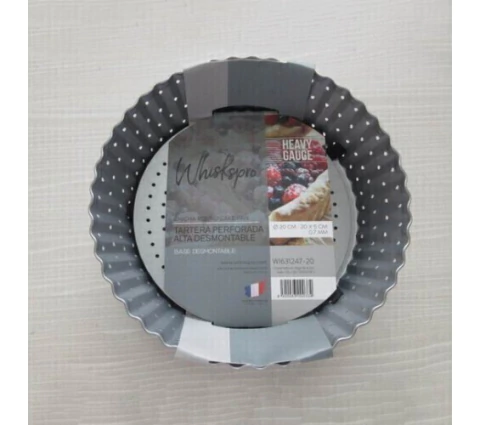 Whiskspro® Heavy Gauge Tartera Perforada Alta Desmontable 20 Cm (WI631247-20)