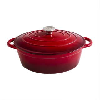 Erminda® Olla Hierro Esmaltado Oval - Rojo Velvet 30x24 (E83001R)