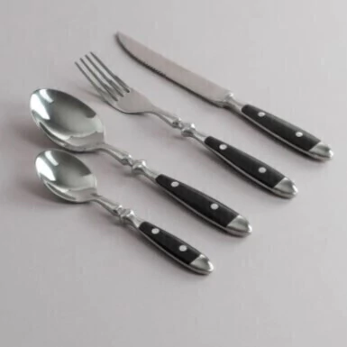 Set De Cubiertos Bistro Negro - Box 24 piezas (9TTBOX24)