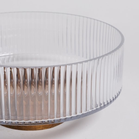 Bowl Vidrio Ensaladera Con Base Acacia 20.5 Cm (0512173) - comprar online