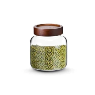 Nonfork® Frasco Exquis Borosilicato Tapa Madera 1200 Ml 13X13X14 (N86225)