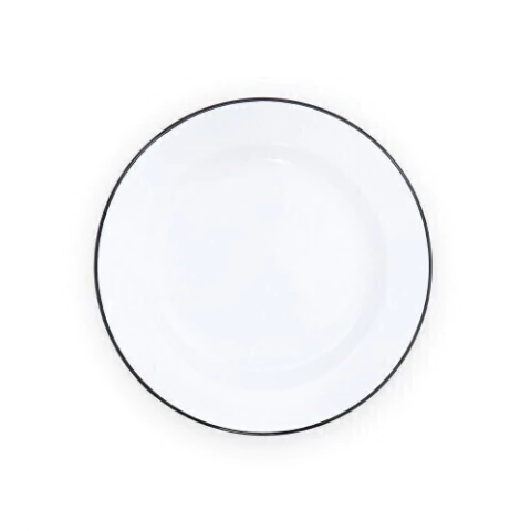 Nonfork® Enamelware Vintage Classic Plato Playo Enlozado 25.5 Cm B/N (N832061N)