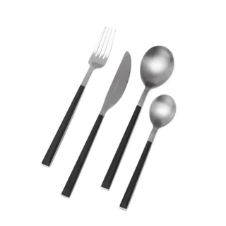 Set Cubiertos 24 Pzas Sakura Black Acero (19770-SB)